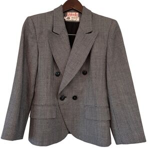 Rafaella Petites Women Tweed Dot Double Breasted Blazer Size Petite 10‎